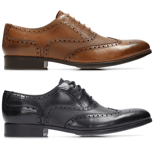 clarks black brogues