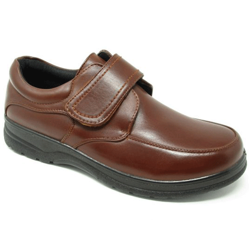 Dr-Lightfoot-Brown-Velcro - The Ashbourne Shoe Company
