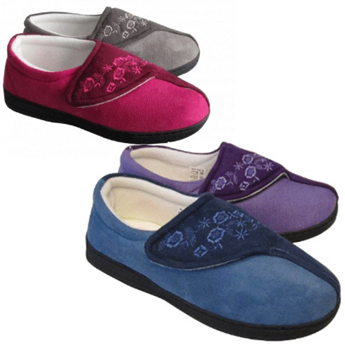 womens slippers velcro fastening