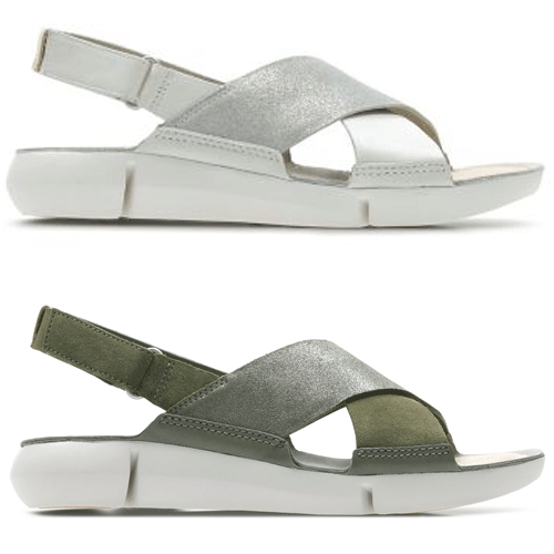 clarks white and silver sandals