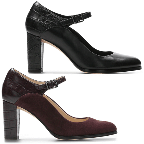 clarks ladies heeled shoes