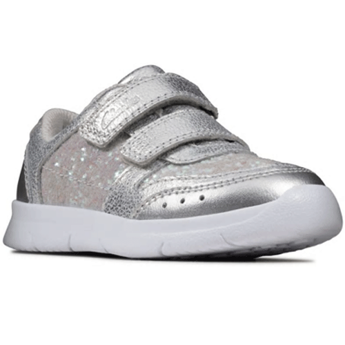 clarks silver trainers