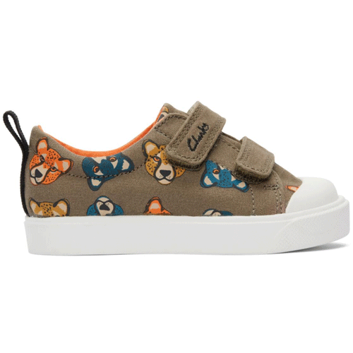 Clarks ‘City Bright’ – Childrens Dual Velcro Fastening Canvas Shoe ...